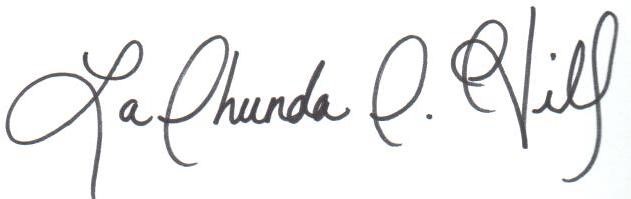 Signature of LaShunda Hill, SCDC's Executive Director
